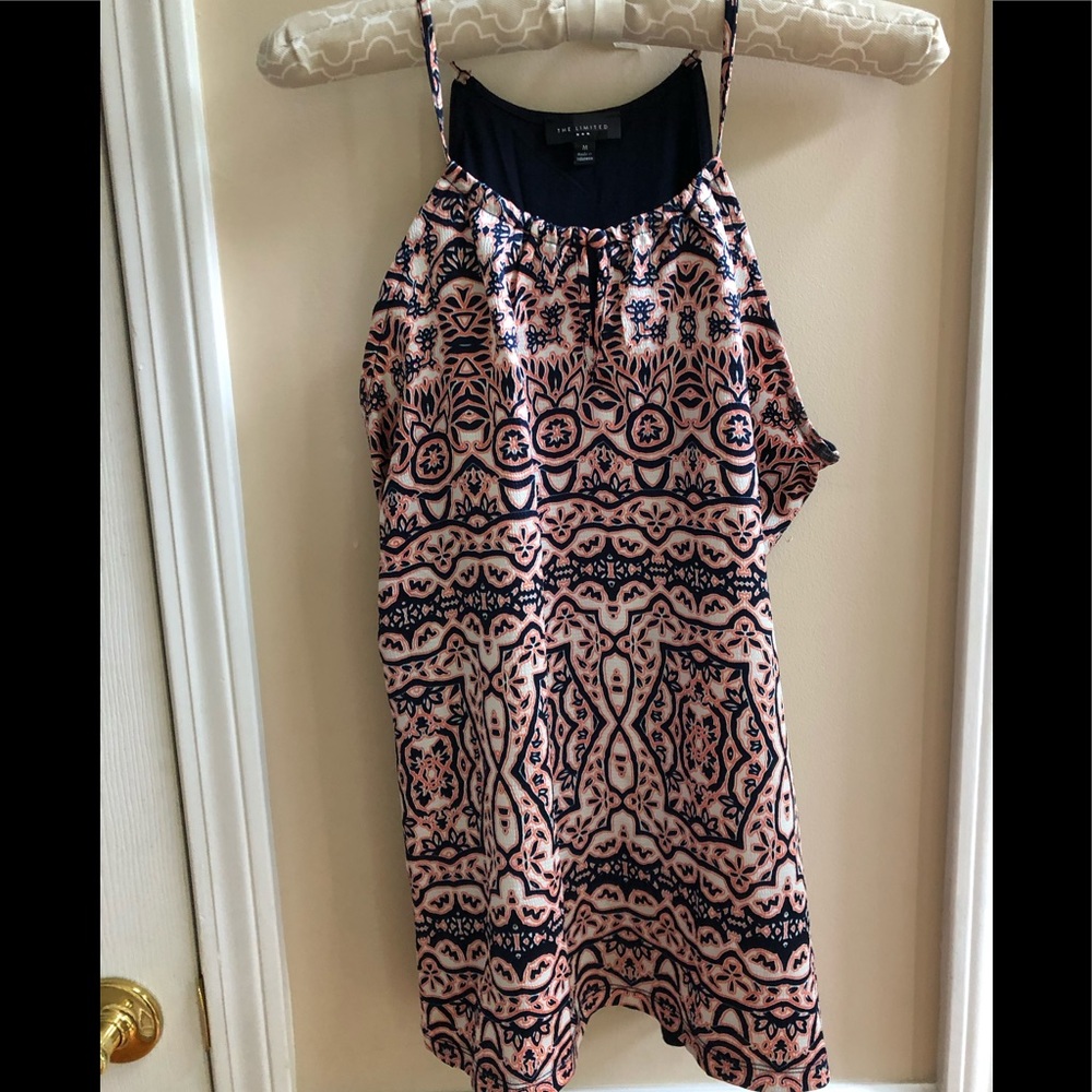 The Limited Mixed Media Sleeveless Halter Blouse